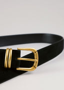 חגורת עור  אלכסה שחורה