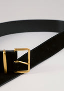 חגורת עור שיול שחורה